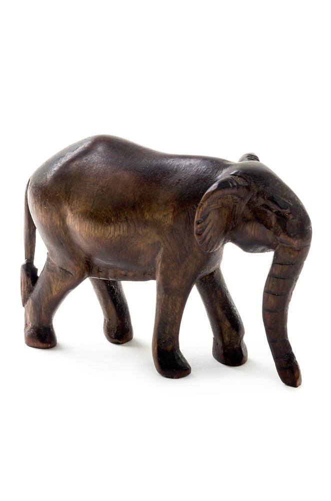 Kenyan Jacaranda Wooden Elephant Sculpture