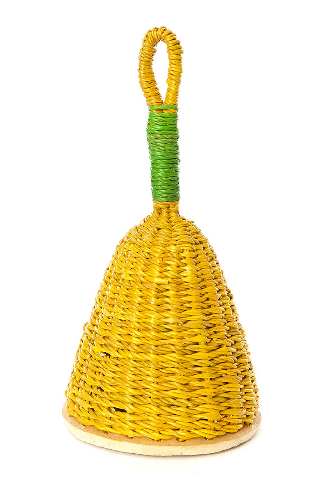 Yellow and Green Woven Elephant Grass Rattles