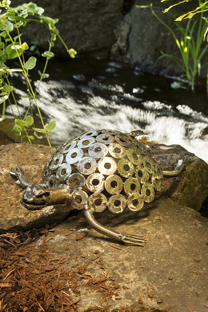 Small Recycled Metal Tortoise Sculpture