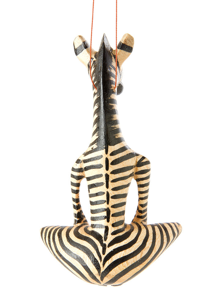 Kenyan Jacaranda Yoga Zebra Ornament