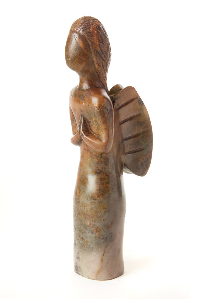 Shona Stone Praying Angel Sculpture