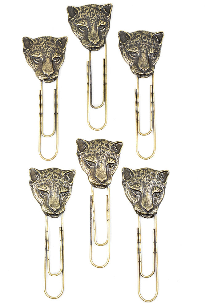 Set of Six Kruger Cheetah Oversize Paper Clips