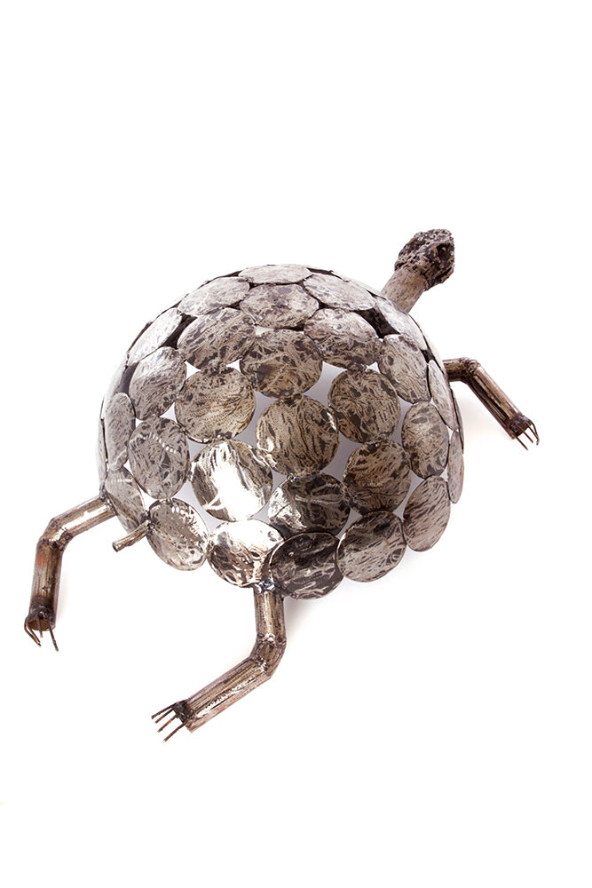 Large Recycled Metal Tortoise Sculpture