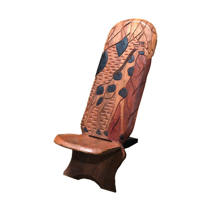 Large Senegalese Wood Carved Chair