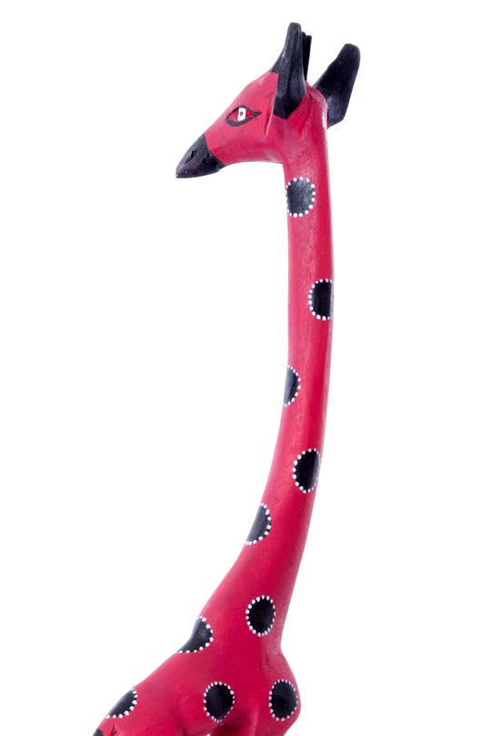 Magenta Jacaranda Wood Giraffe Sculptures