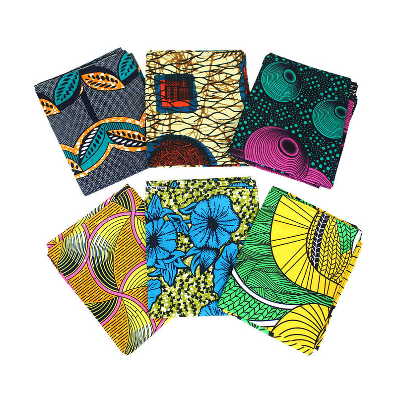 Set Of 6 African Print Head Wraps