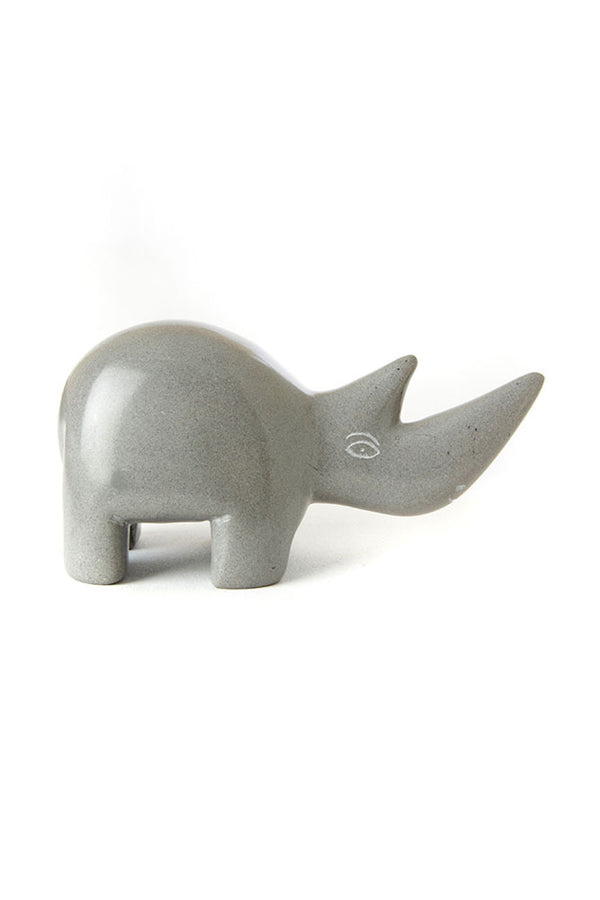 Small Dove Grey Soapstone Rhino