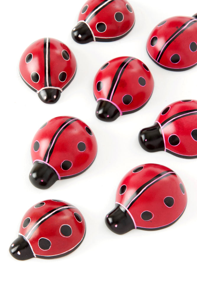 One Dozen Miniature Soapstone Good Luck Lady Bugs