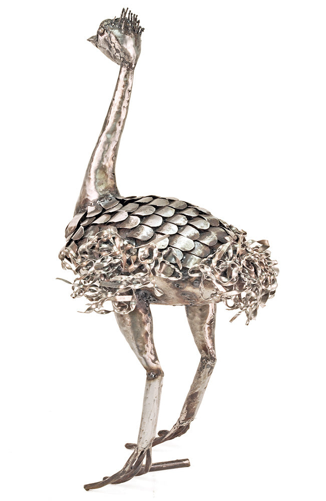 Kenyan Recycled Oil Drum Ostrich Statue