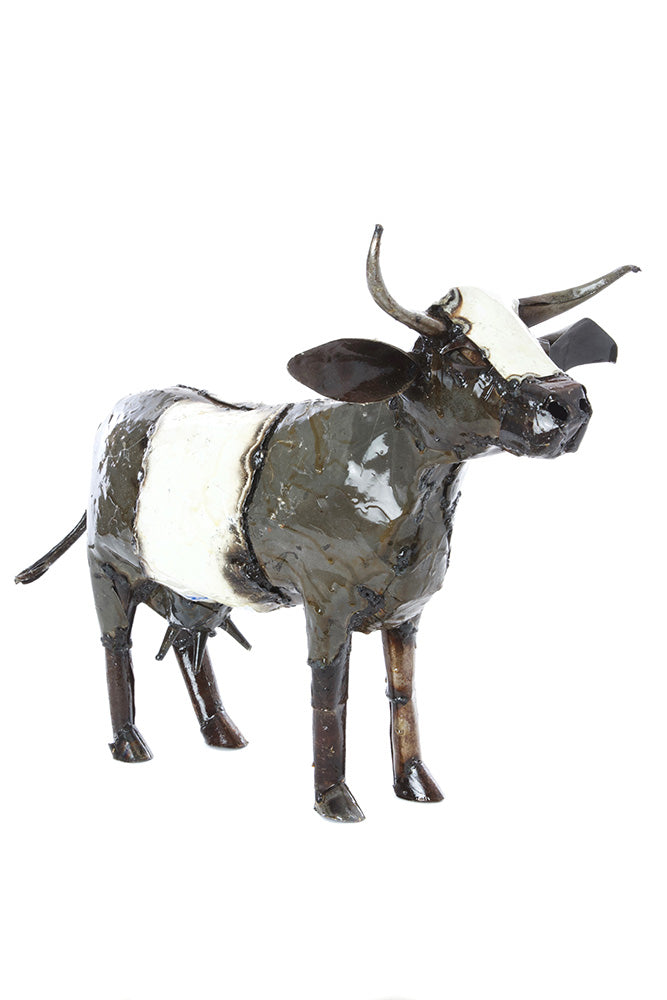 Recycled Oil Drum Milk Cow Sculpture