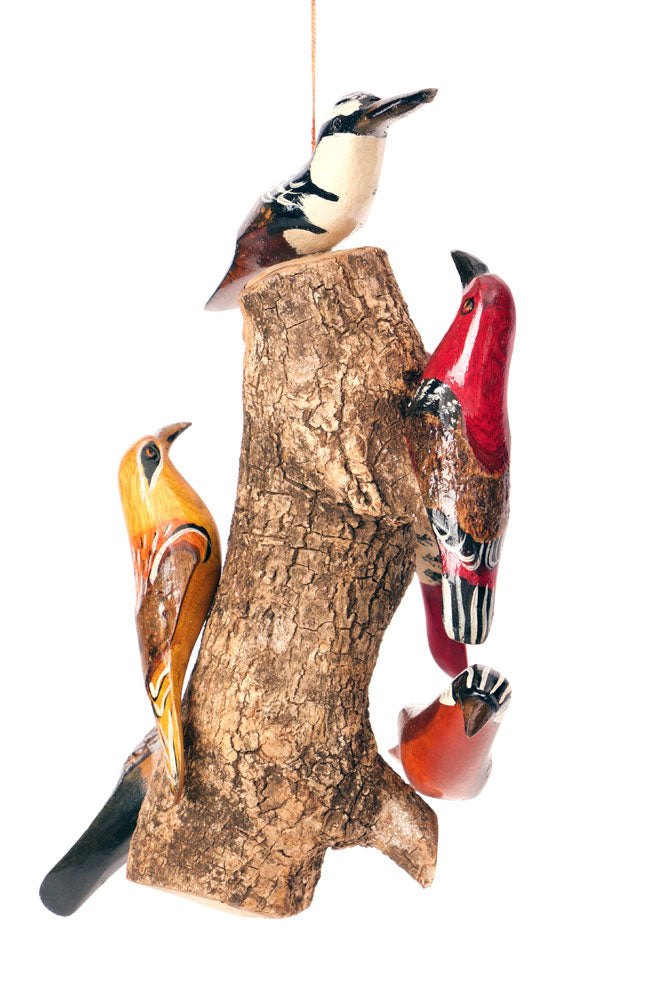 Birds of a Feather Hanging Wooden Sculpture