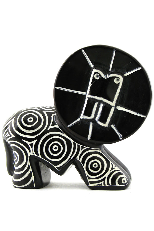 Black and White Kilimanjaro Soapstone Lions