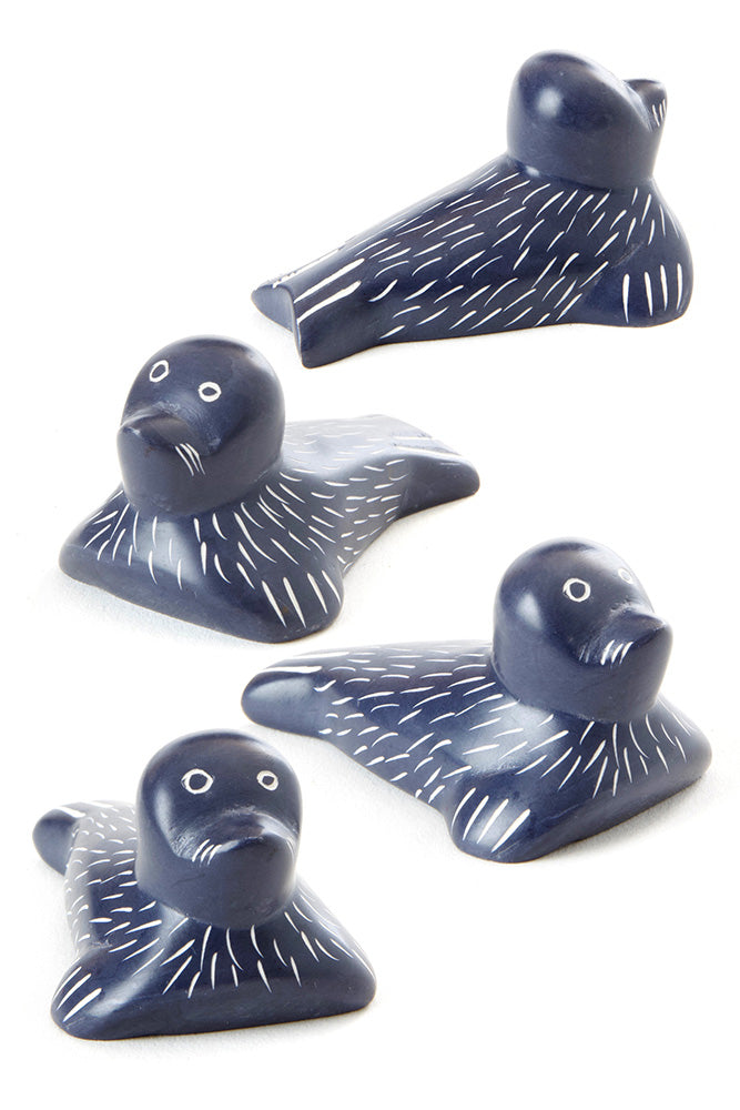 Set of Four Soapstone Fur Seal Keepsakes