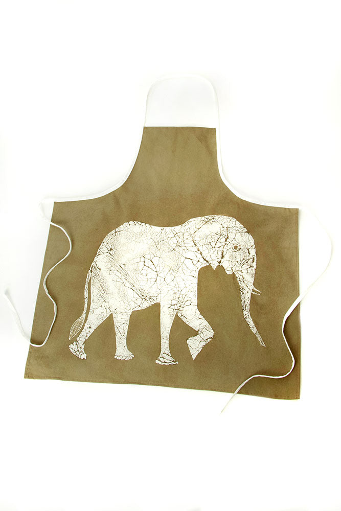 Zambian Hand Painted Dry Season Elephant Apron