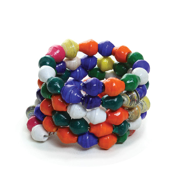 Paper Beaded Spiral Bracelet