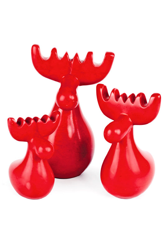 Red Soapstone Reindeers