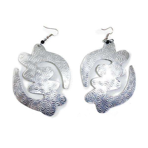 Over-Sized Silver Earrings: Gye Nyame