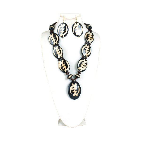 Bone Necklace & Earring Set