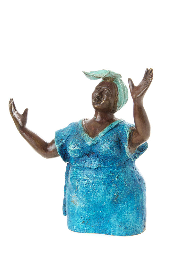 Glory Blue Burkina Bronze Sculpture in Three Sizes