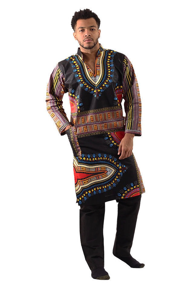 African-Made Traditional Tunic: Black