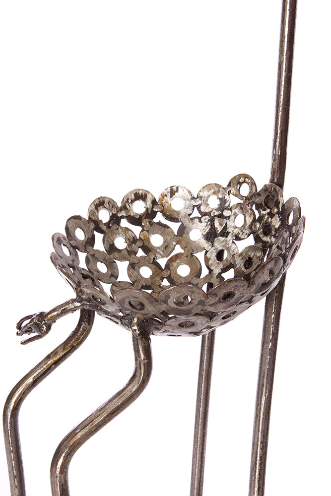 Kenyan Recycled Metal Slender Giraffe Plant Holders