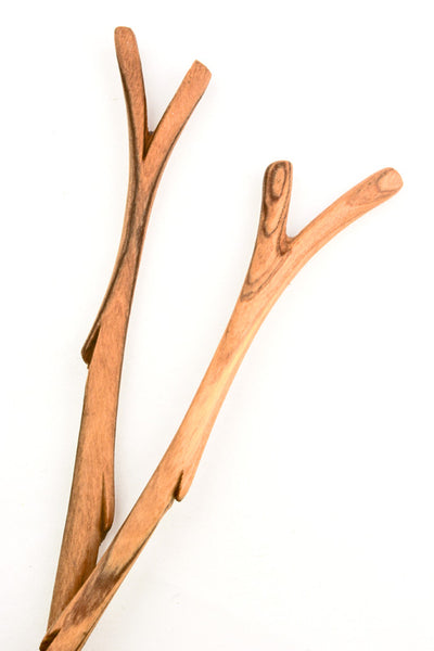 Hand Carved Wild Olive Wood Branch Chopsticks