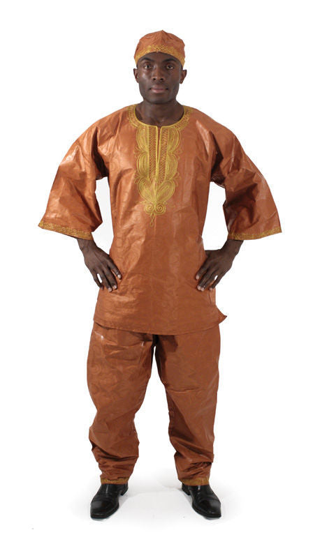 Men's Gold Embroidered Brocade Pant Set