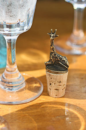 South African Brass Giraffe Wine Bottle Stopper