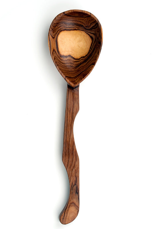 Wild Olive Wood Notched Ladle