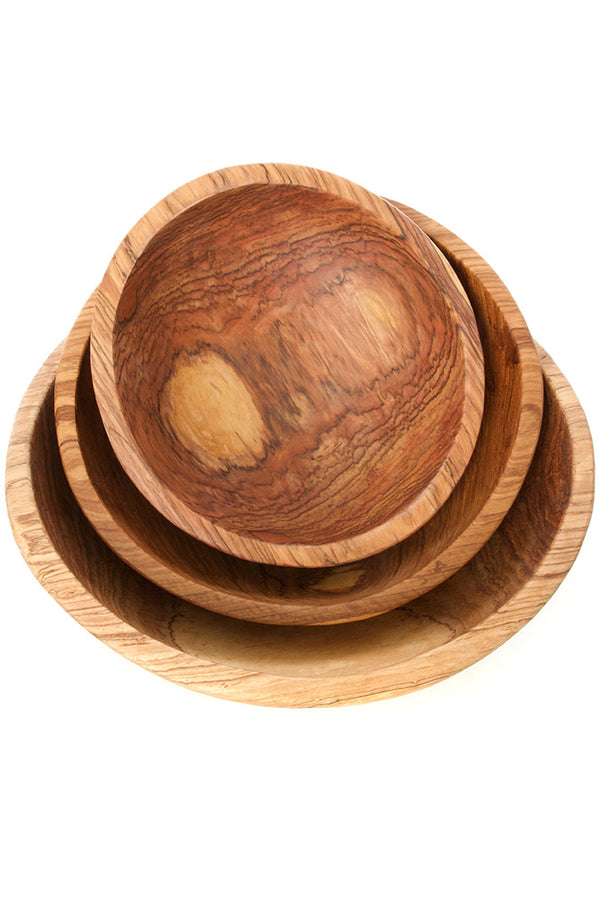 Hand Carved Wild Olive Wood Serving Bowls