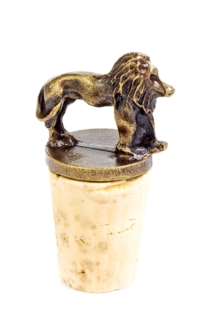 South African Brass Lion Wine Bottle Stopper