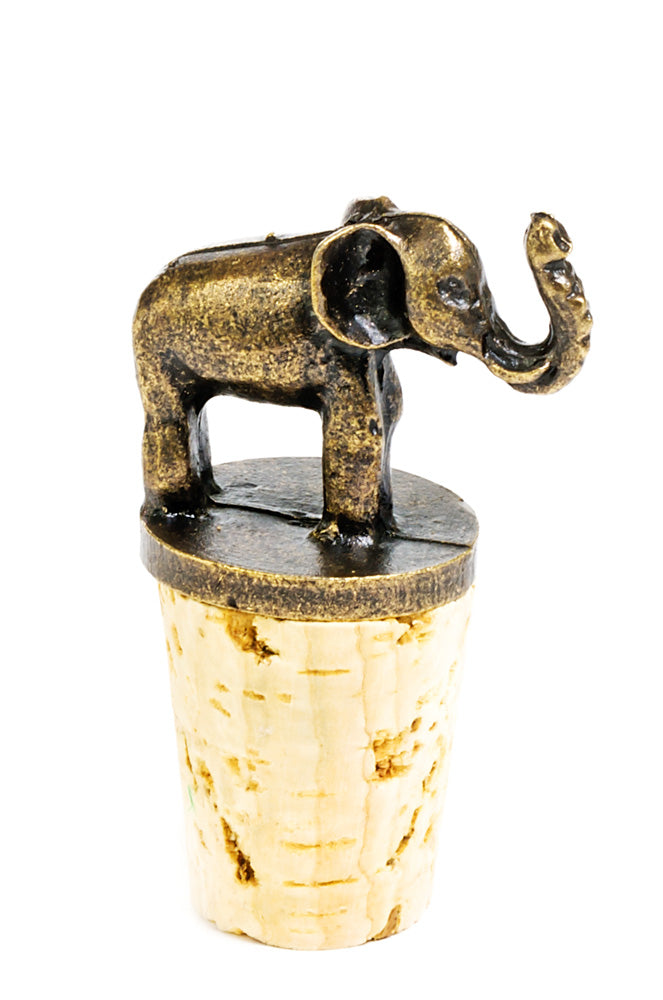 South African Brass Elephant Wine Bottle Stopper