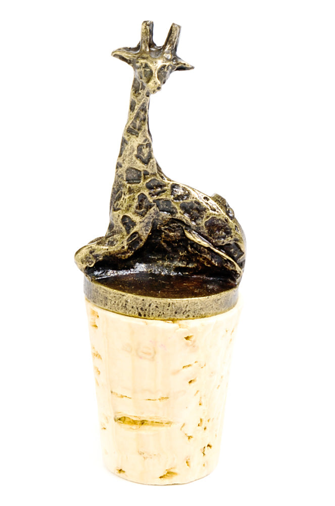 South African Brass Giraffe Wine Bottle Stopper