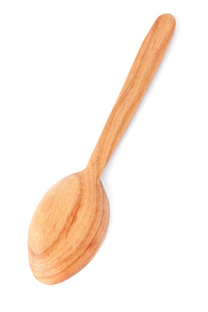 Wild Olive Wood Soup Spoon with Bone Inlay