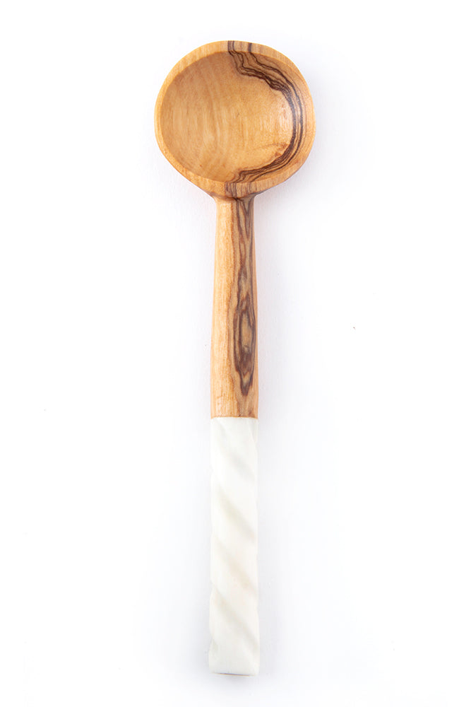 Spiral Handle Wild Olive Coffee Spoon