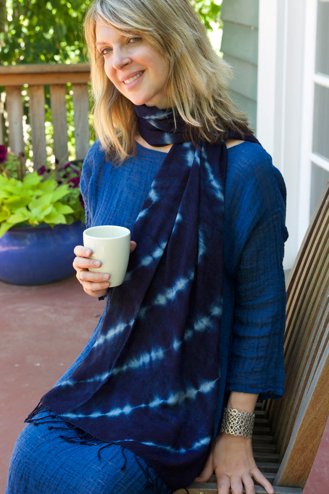 Soft Indigo Shawl from Burkina Faso