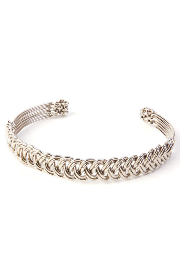 Kenyan Braided Silver Cuff Bracelet