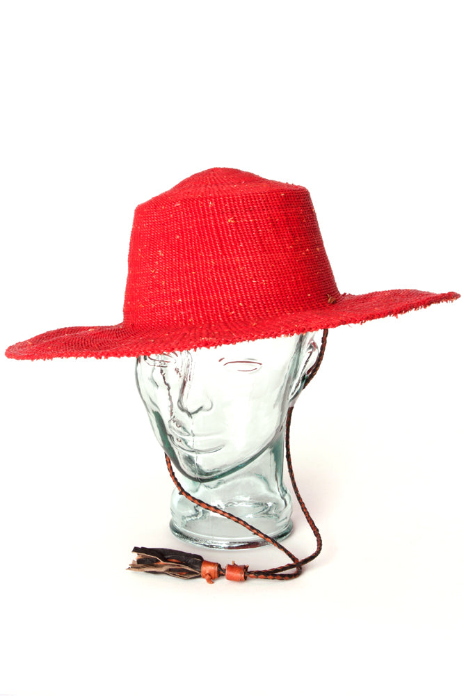 Ghanaian Red Straw Sun Hat