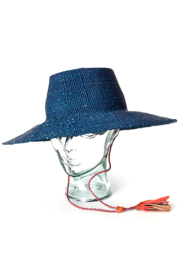 Ghanaian Blue Straw Sun Hat