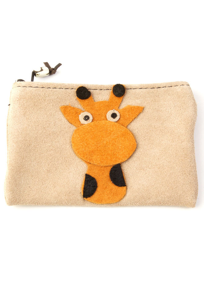 Suede Giraffe Coin Purse For Kids