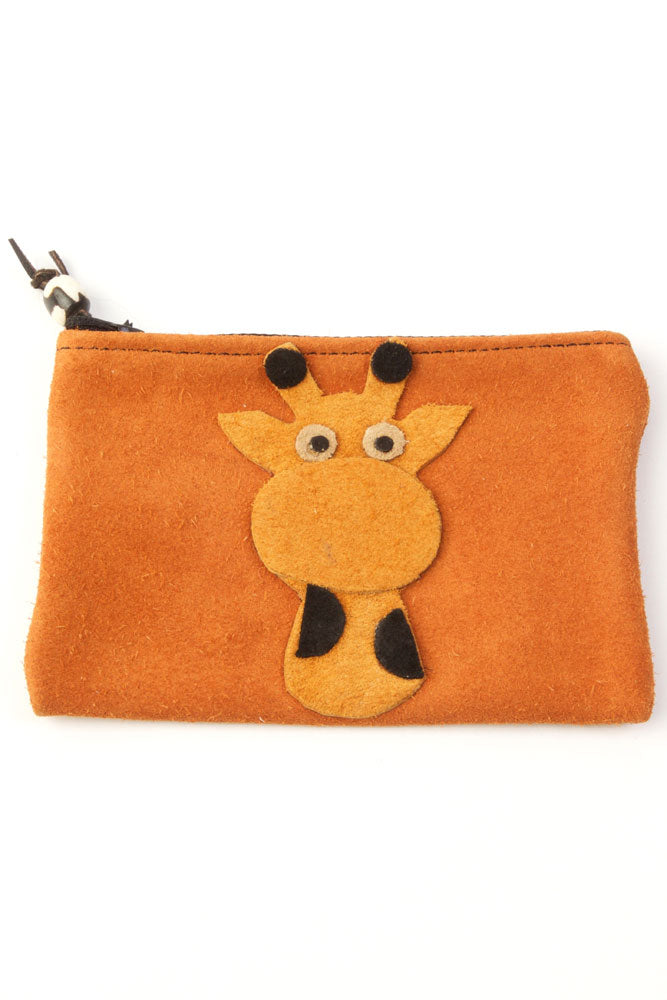 Suede Giraffe Coin Purse For Kids