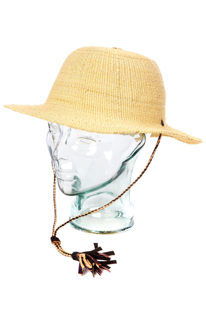 Natural Ghanaian Short Brimmed Straw Hat