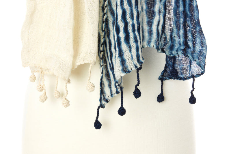 Indigo Cotton Cloud Scarf from Mali