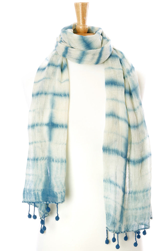 Azure Cotton Cloud Scarf from Mali