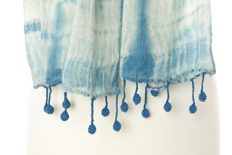 Azure Cotton Cloud Scarf from Mali