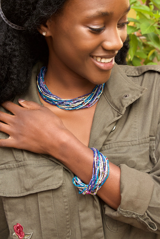 Watamu Multi-Strand Zulugrass & Acacia Wood Necklace