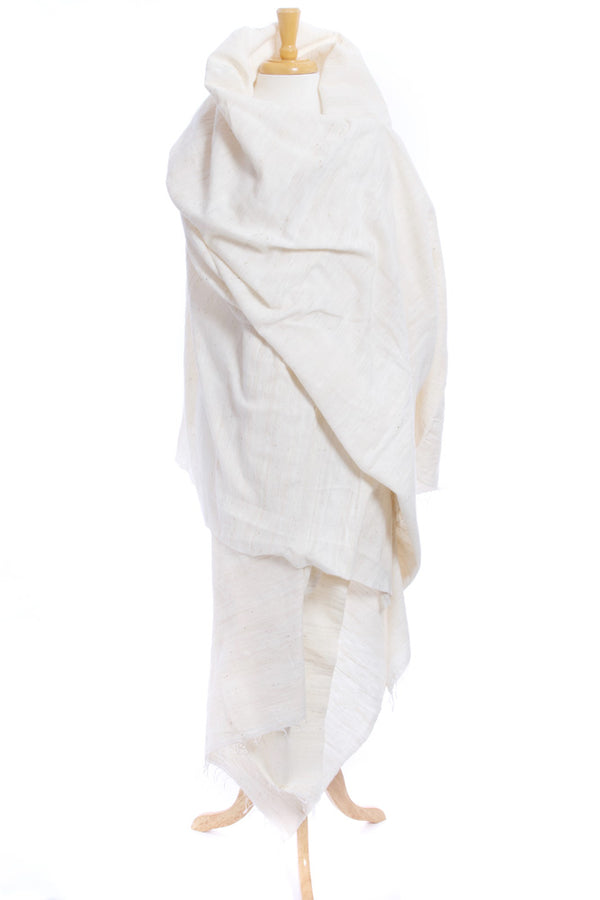 Ivory Ethiopian Cotton Gabi Body Shawl