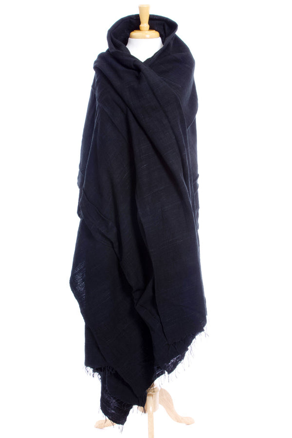 Raven (Black) Ethiopian Cotton Gabi Body Shawl