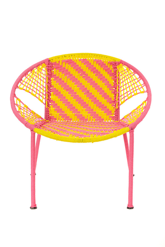 Yellow & Pink Petite Peekaboo Chair