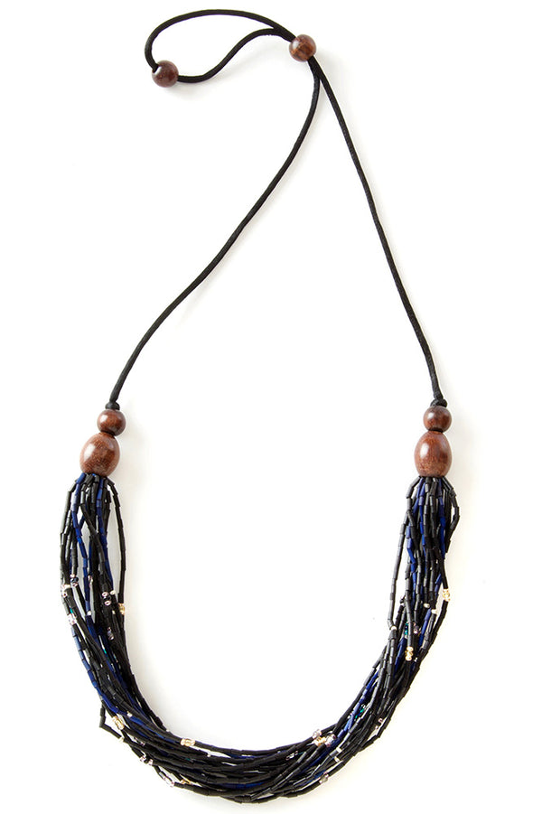 Rise Up Multi-Strand Zulugrass & Acacia Wood Cause Necklace